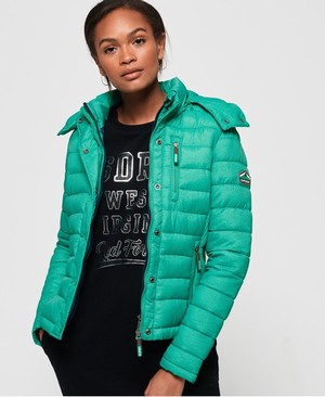 Superdry Fuji Slim Double Cipzár Hooded Női Kabát Menta | DBMLT9036